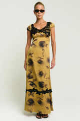 Marianna Maxi Dress in Chartreuse