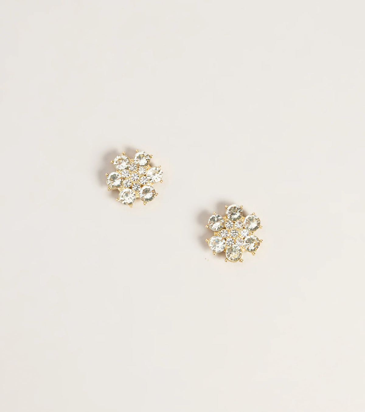 Petal Play Rhinestone Flower Stud Earrings