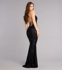 Mae Sequin Knit Strappy Formal Dress
