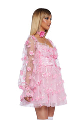 Heavenly Affair Babydoll Dress - Floral