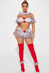 Sexy Killer Clown 6 Piece Costume Set - White
