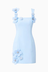 Chantelle Floral Mini Dress in Blue
