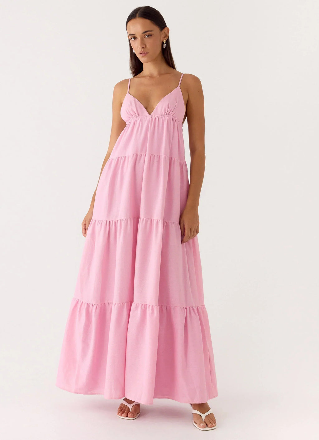 Lotty Linen Maxi Dress Pink
