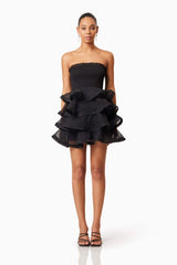 Louise Strapless Mini Dress In Black