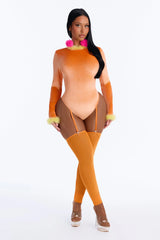 Moustache Mischief Cutie 3 Piece Costume Set - Orange