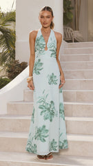 Larna Maxi Dress - Mint Floral