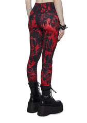 Scream Queen Printed Leggings - Black