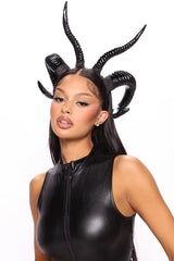 Devil In Disguise Demon Horns Headpiece - Black
