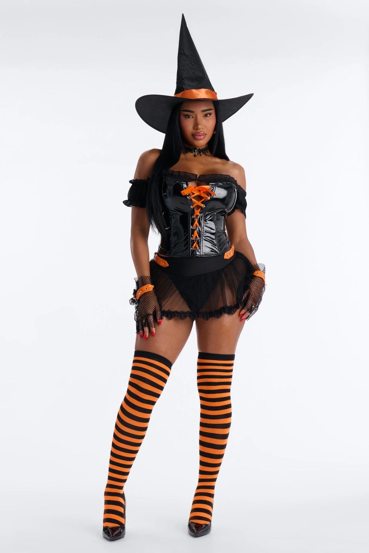 Wickedly Hot 7 Piece Costume Set - Black/combo