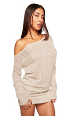 Xola Long Sleeve Mini Dress - Silver