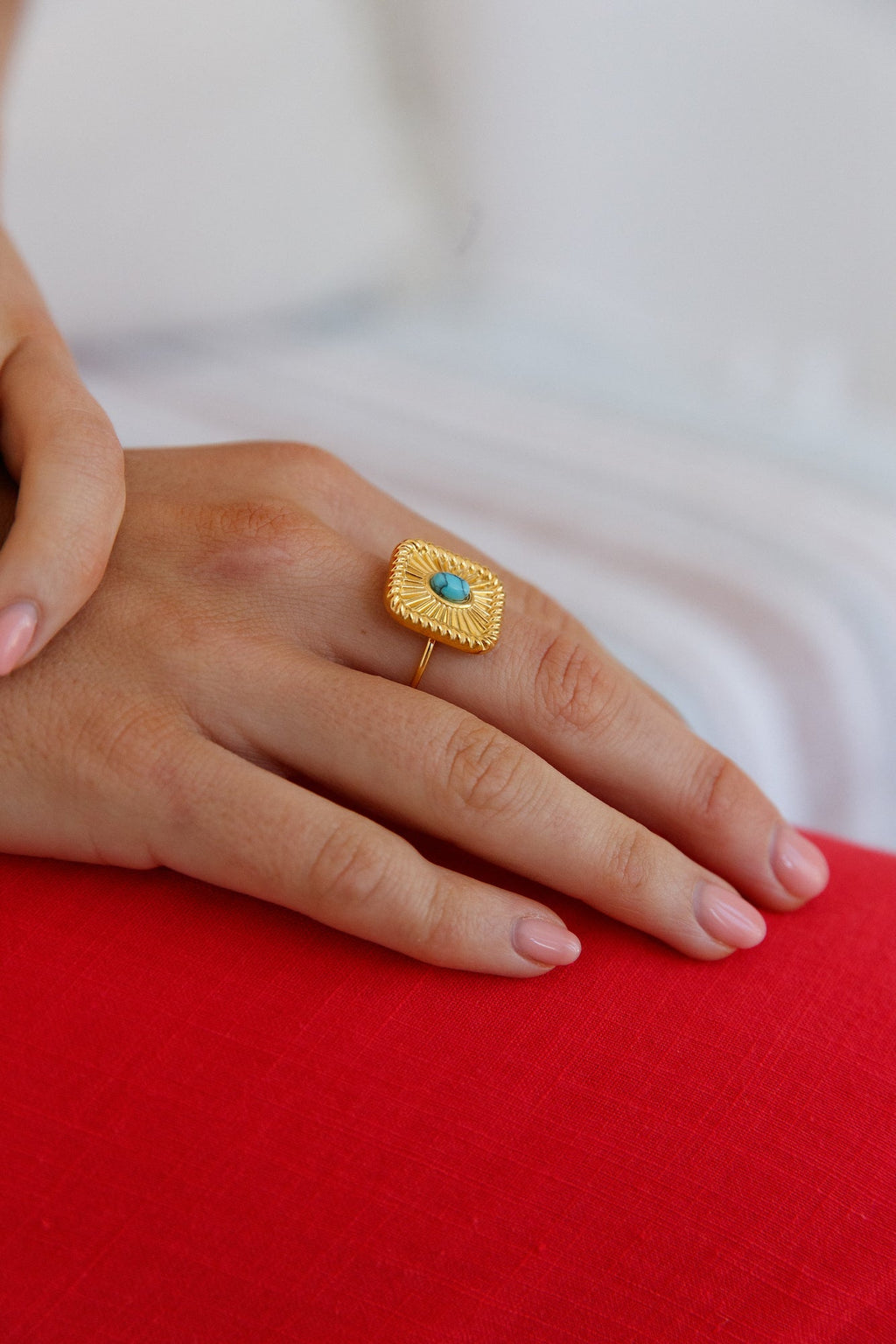 18k Gold Plated Secret Gems Ring Gold