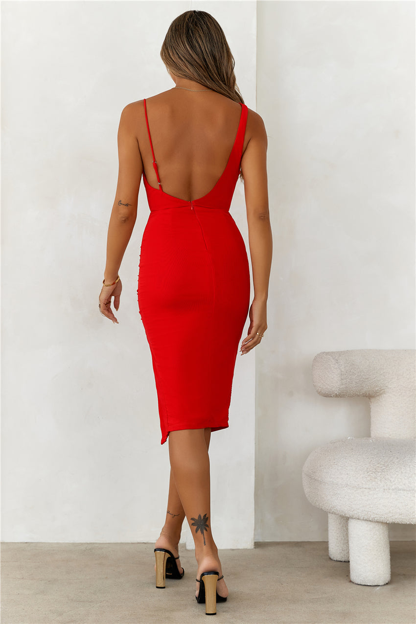 Chic Celebrations Midi Dress Red