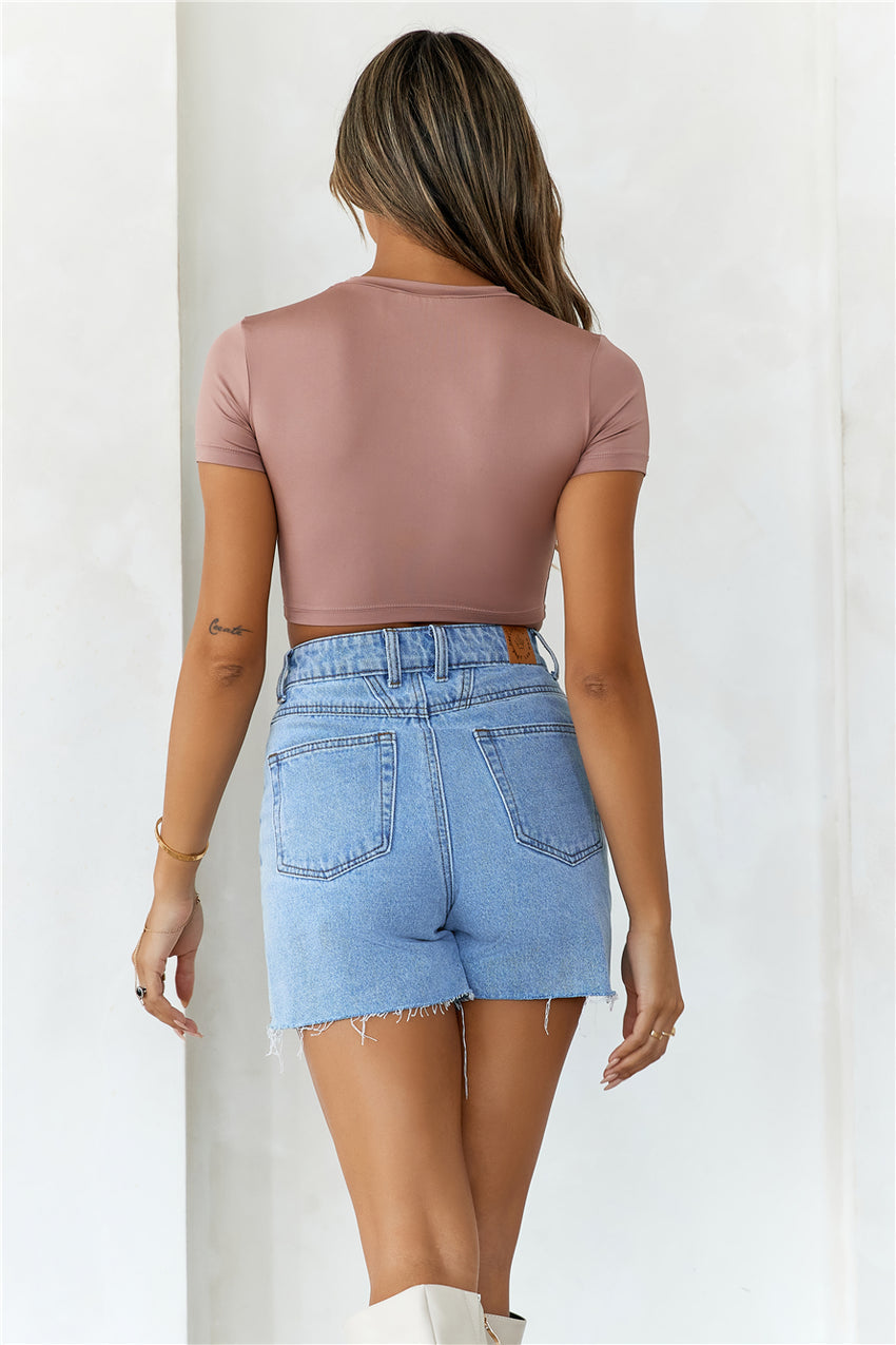 BASE Contour The Baby Tee Crop Top Mocha