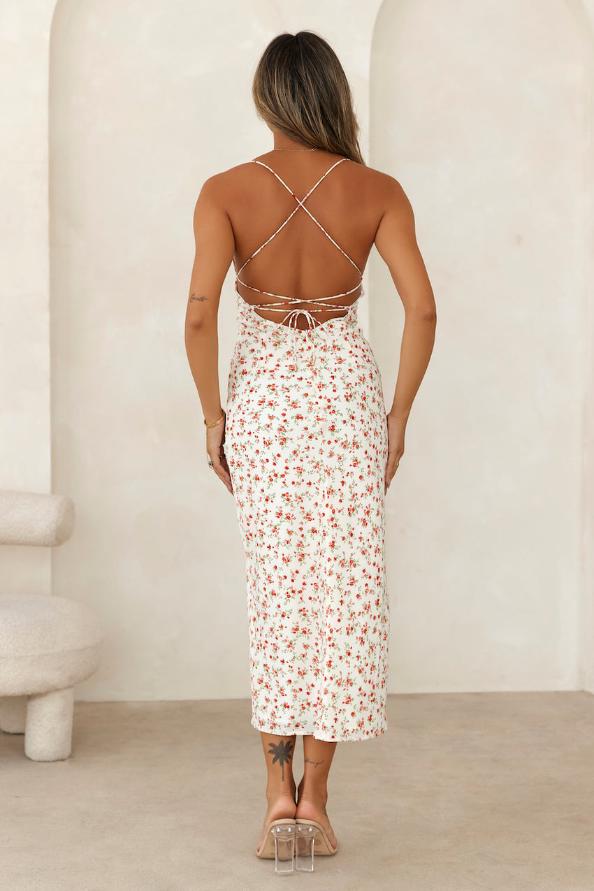 Dreamy Eiffel Tower Date Midi Dress White