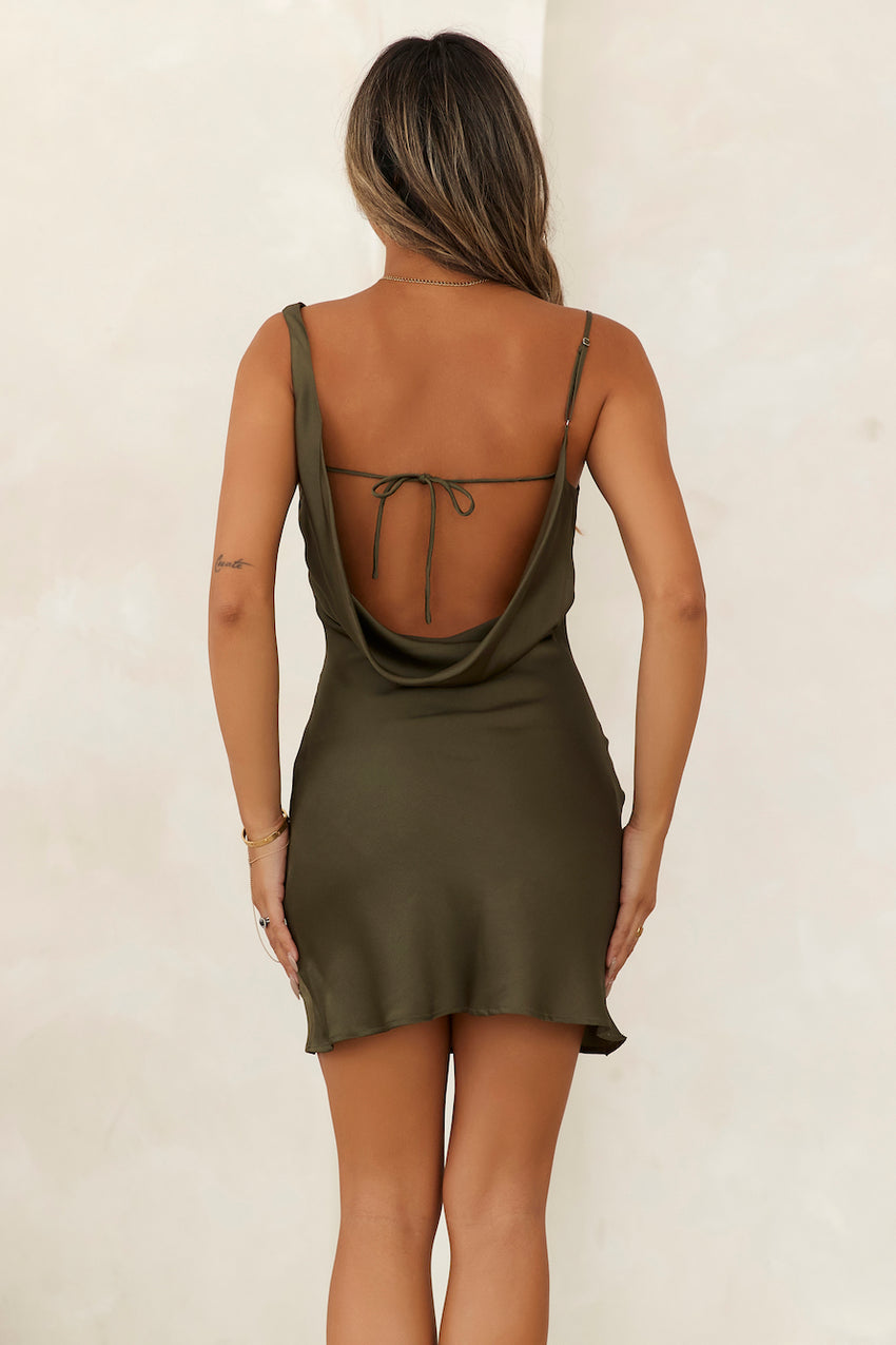 Dreamy Date Night Mini Dress Khaki