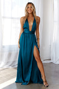 DEAR EMILIA Under My Spell Maxi Dress Peacock