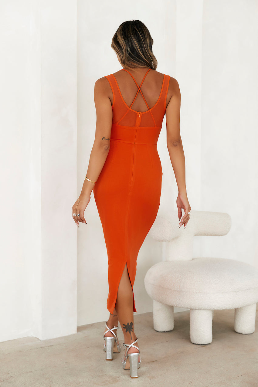Lover Of Her Midi Dress Orange