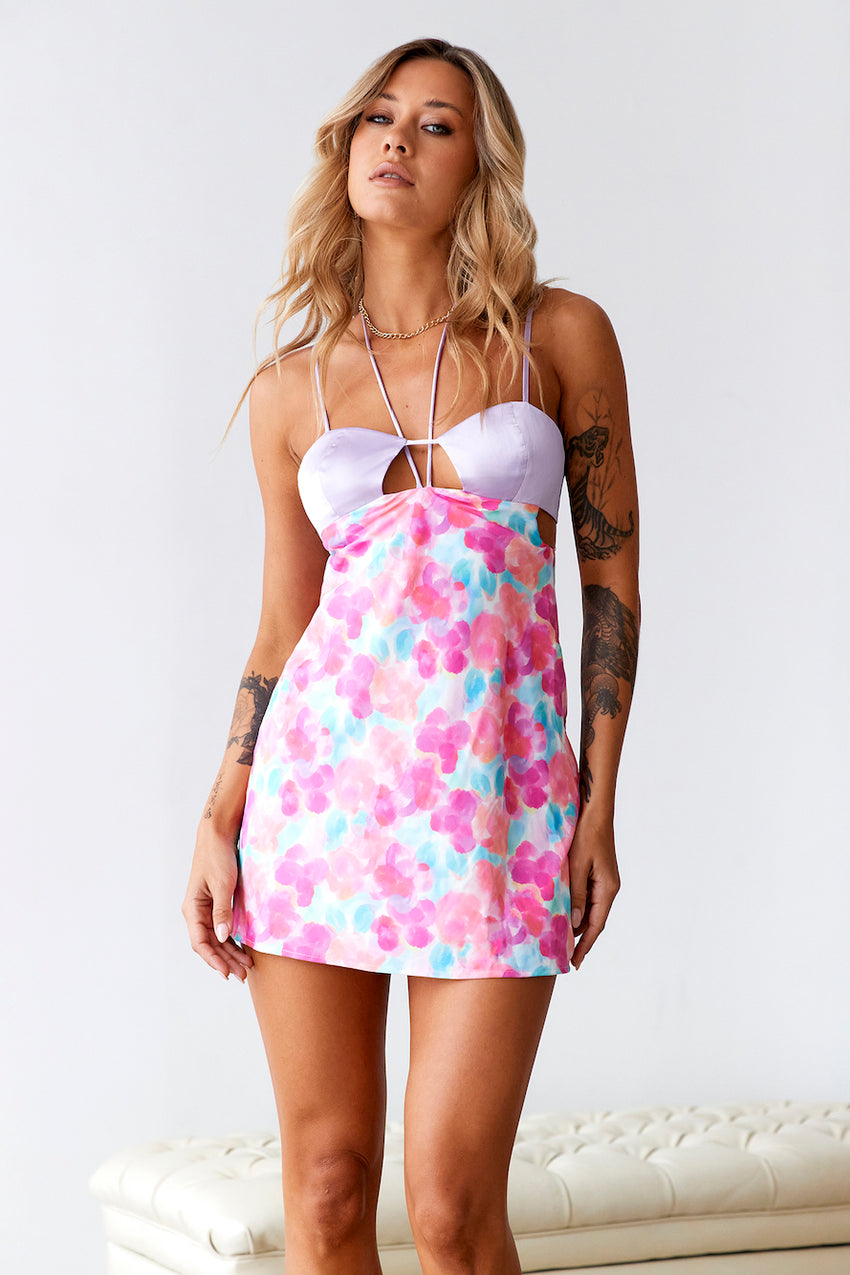 Cotton Candy Mini Slip Dress Multi