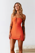 Calabasas Mini Bodycon Dress Tangerine