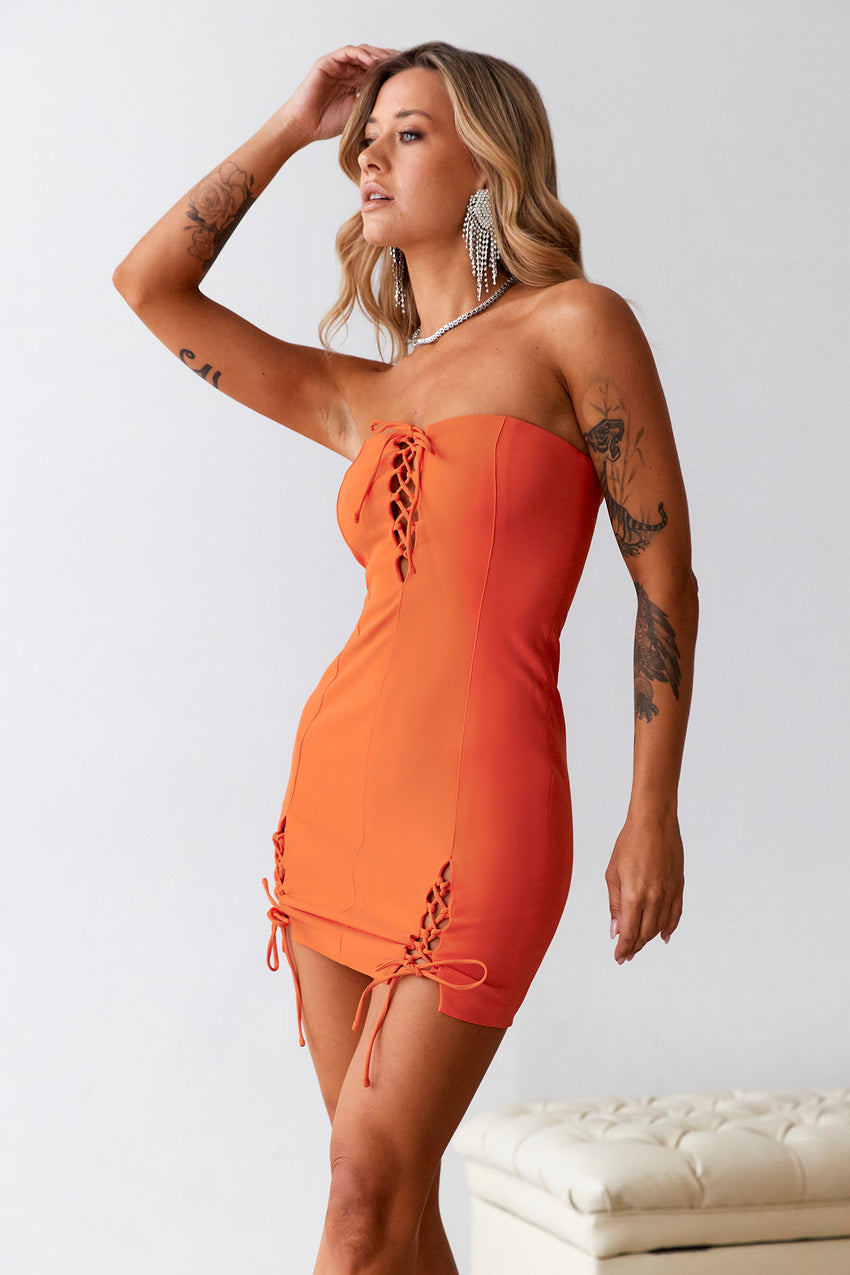 Calabasas Mini Bodycon Dress Tangerine