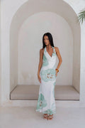 Seasons Pass Mesh Halter Maxi Dress White