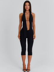 Abby Capri Jumpsuit Black