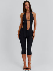Abby Capri Jumpsuit Black