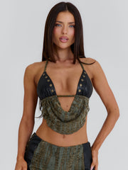 Braidy Crop Top Khaki