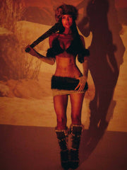 Cavewoman Micro Mini Skirt Brown