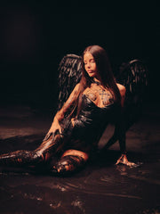 Devil Bodysuit & Skirt Set Black