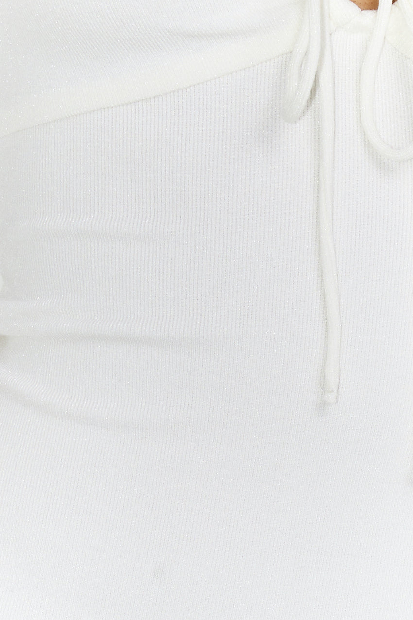 Inspire Me Ribbed Mini Dress White