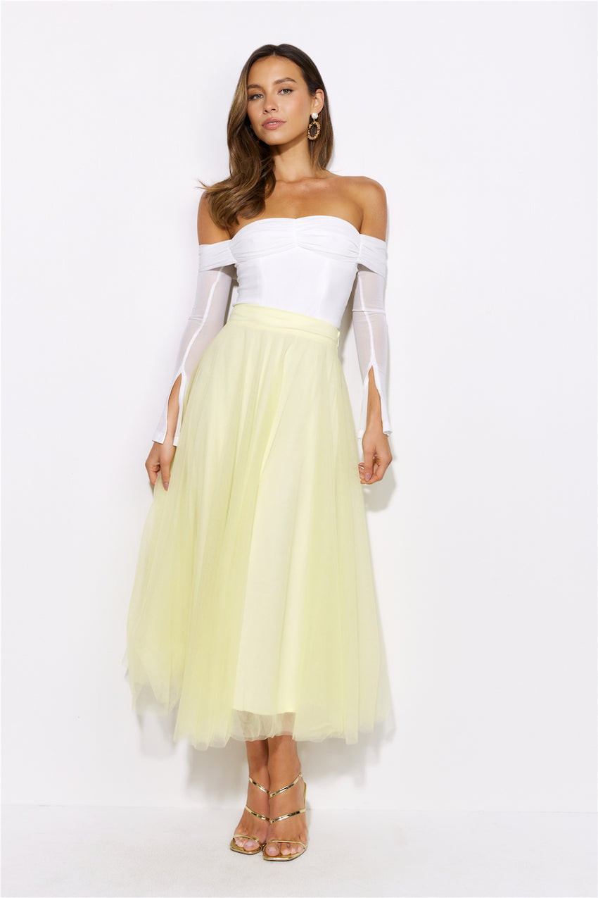 Light Nights Mesh Crop Top White