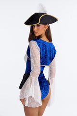 Booty Call Buccaneer 3 Piece Costume Set - Blue/combo