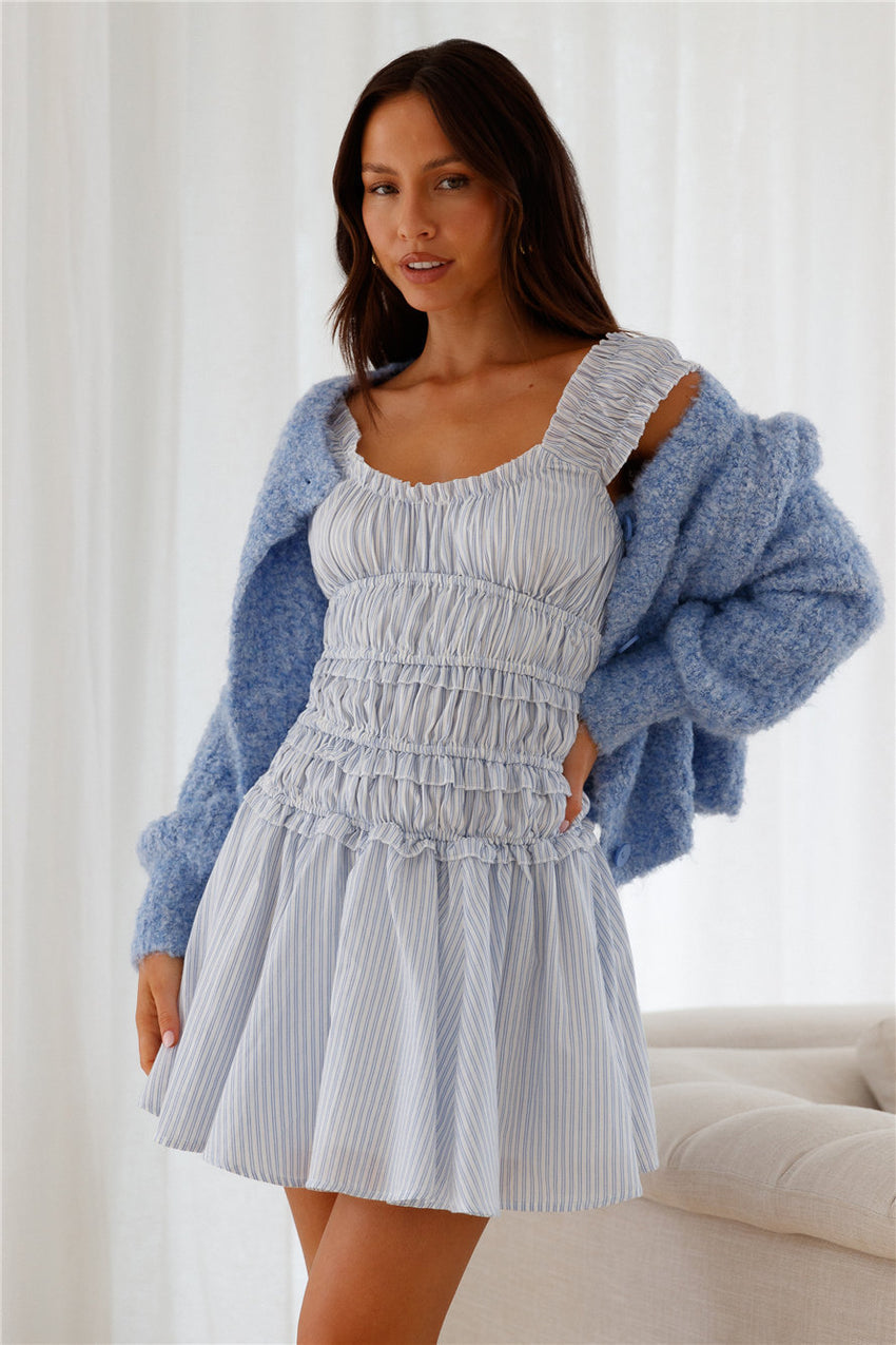 Little Library Mini Dress Blue