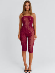 Hadiya Capri Jumpsuit Burgundy