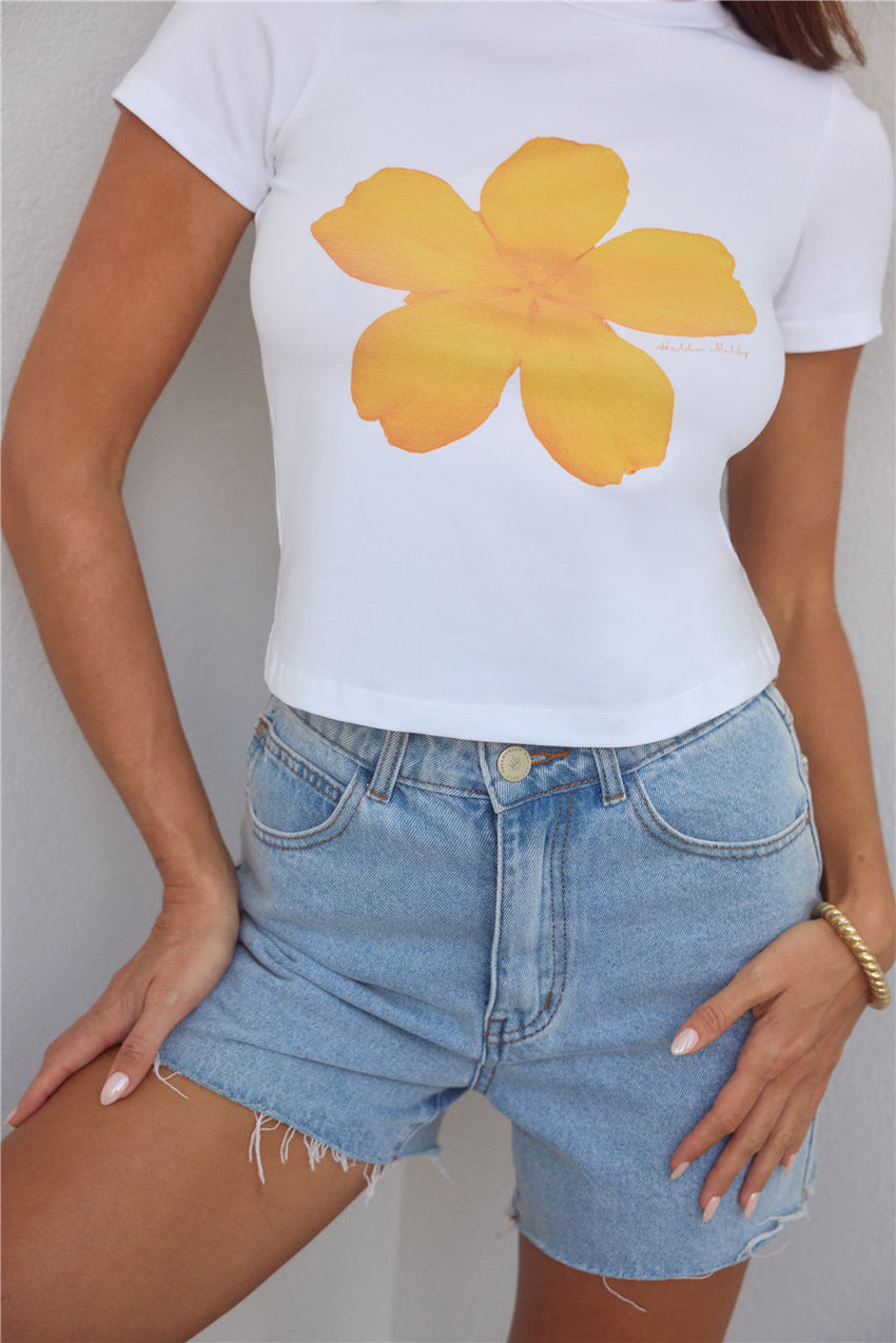 BASE Florabelle Baby Tee Yellow Flower