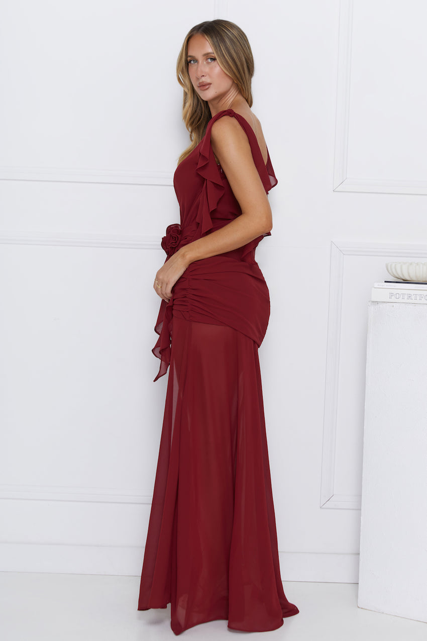 Luxe Influence Maxi Dress Burgundy