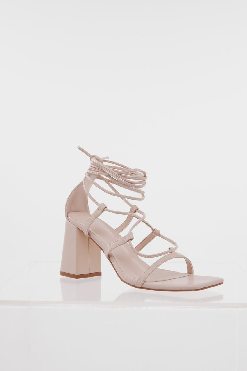 Champagne Bars Heels Nude Nubuck