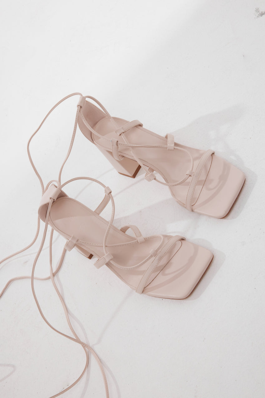 Champagne Bars Heels Nude Nubuck