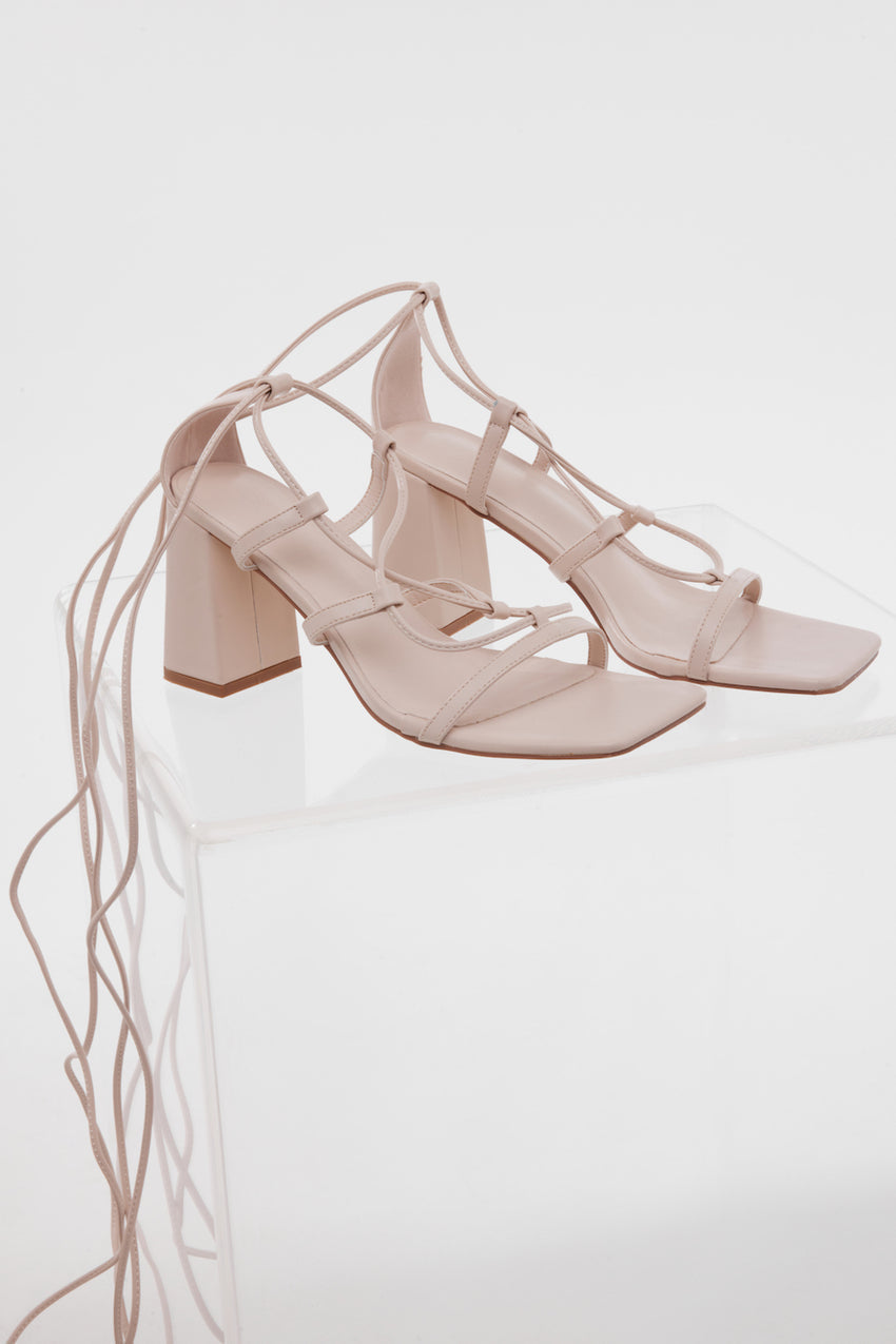 Champagne Bars Heels Nude Nubuck