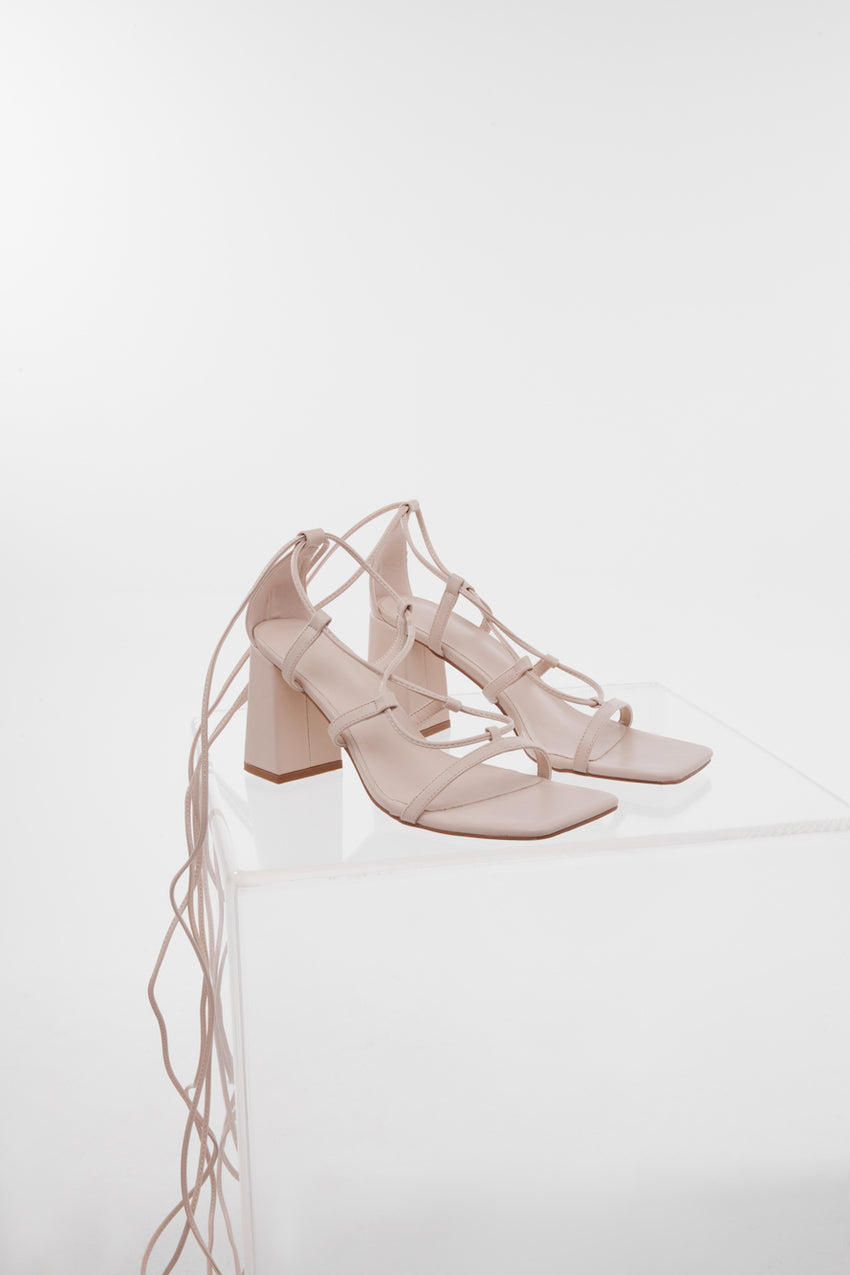 Champagne Bars Heels Nude Nubuck