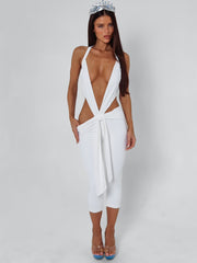 Isabela Capri Jumpsuit White