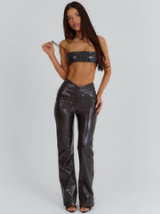 Ishani Crop Top Chocolate Brown