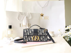 Dior Miss Montaigne Bag 20cm  Black Canvas Calfskin