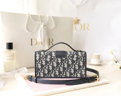 Dior Miss Montaigne Bag 20cm  Black Canvas Calfskin