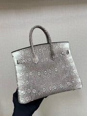 HM Ombre Birkin 25cm Black White Lizard SHW (15 day production)