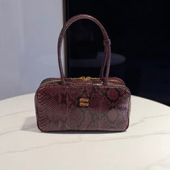 Miu Beau Bag 30cm Python-Printed Ayers Leather
