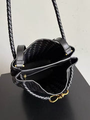 BV Andiamo Small Bucket Bag Black 30cm Lambskin 855757