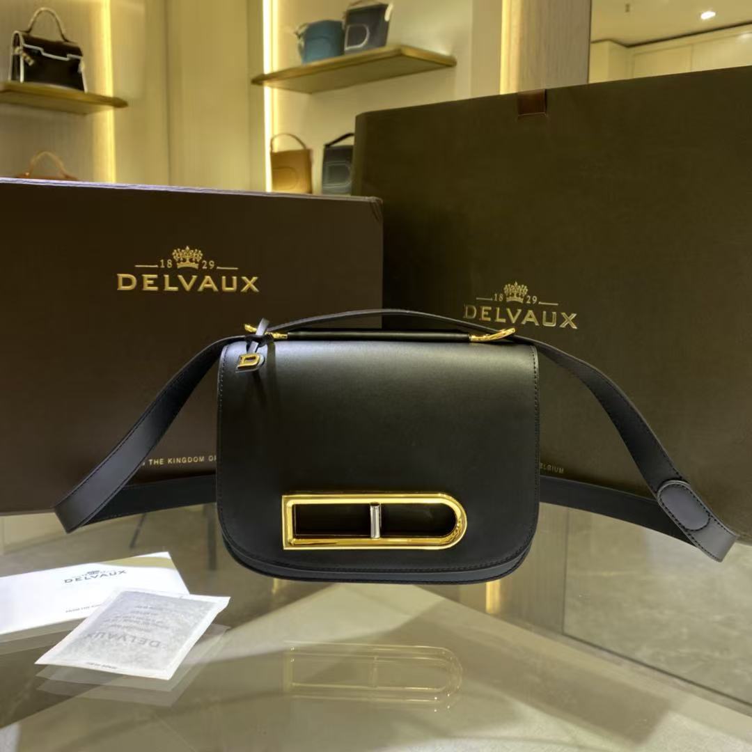 DX Lingot Small Shoulder Bag D Buckle 20.5cm Black Calfskin