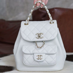 CC 24A Duma Backpack Mini White Lambskin
